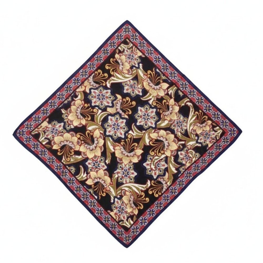 Vintage Oscar de la Renta Studio Scarf Poly Blend Paisley Floral Wrap Shawl